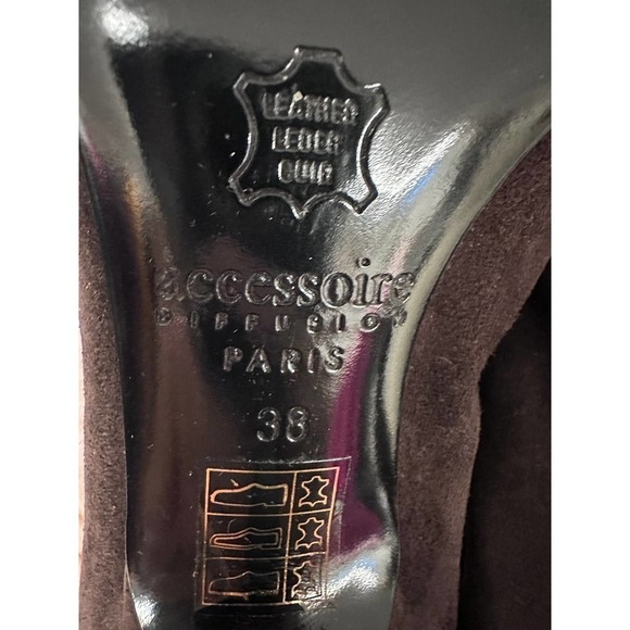 Accessoire Diffusion Paris Heels Brown Suede New In Box 2005 38/8 Stiletto - Picture 11 of 11